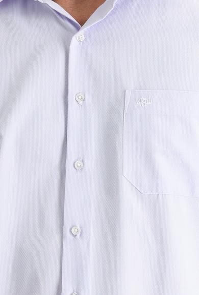 Erkek Giyim - LİLA XXL Beden Uzun Kol Klasik Desenli Pamuklu Gömlek