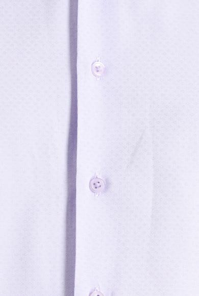 Erkek Giyim - LİLA XL Beden Uzun Kol Slim Fit Klasik Desenli Pamuklu Gömlek