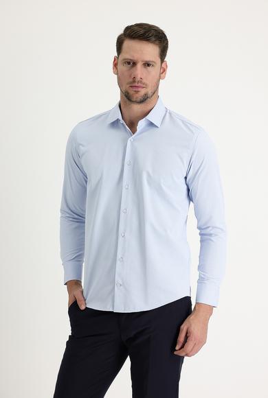 Erkek Giyim - UÇUK MAVİ M Beden Uzun Kol Slim Fit Klasik Gömlek