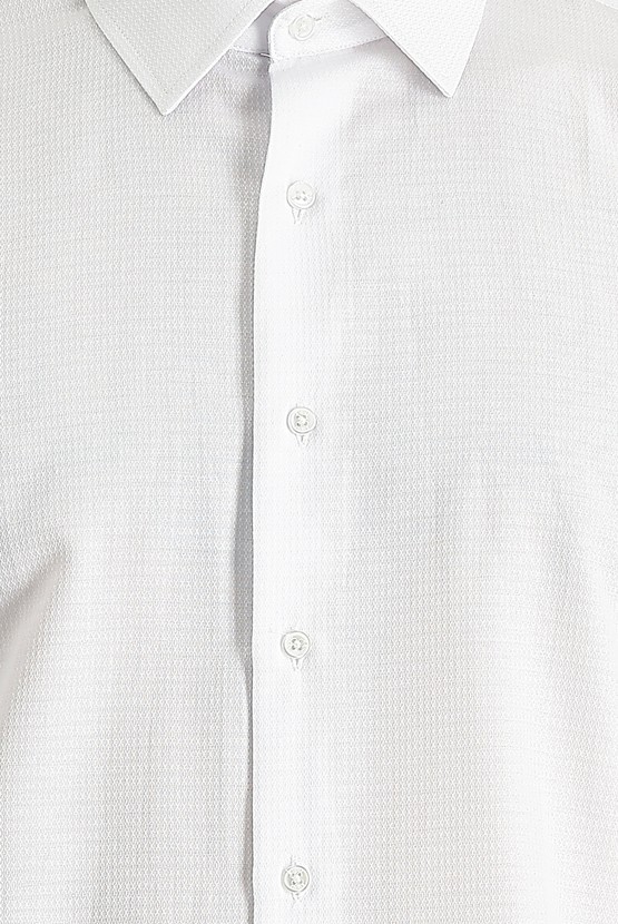 Erkek Giyim - Uzun Kol Slim Fit Dar Kesim Desenli Klasik Gömlek