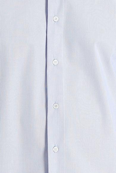 Erkek Giyim - AÇIK MAVİ M Beden Uzun Kol Slim Fit Desenli Pamuklu Gömlek