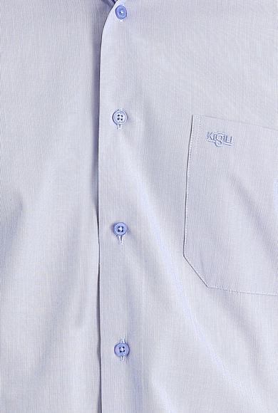 Erkek Giyim - UÇUK MAVİ M Beden Uzun Kol Klasik Çizgili Pamuklu Gömlek