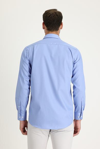 Erkek Giyim - AÇIK MAVİ 3X Beden Uzun Kol Non Iron Klasik Pamuklu Gömlek