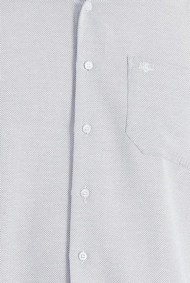 Erkek Giyim - KOYU MAVİ M Beden Uzun Kol Klasik Desenli Pamuklu Gömlek