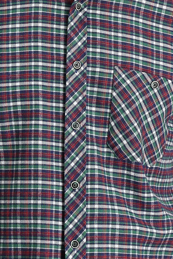 Erkek Giyim - Uzun Kol Regular Fit Ekose Oduncu Pamuk Gömlek