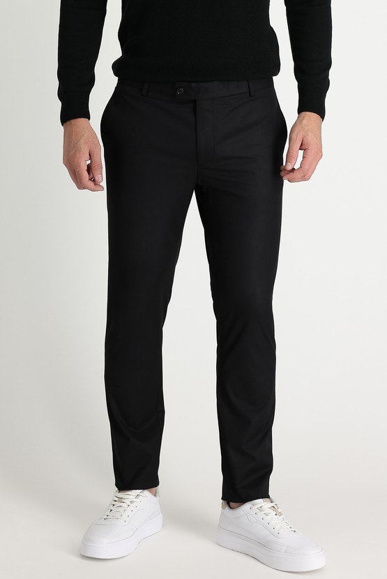 Erkek Giyim - Super Slim Fit Ekstra Dar Kesim Klasik Kumaş Pantolon