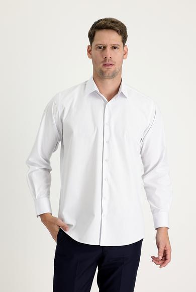 Erkek Giyim - AÇIK LACİVERT L Beden Uzun Kol Regular Fit Çizgili Pamuklu Gömlek