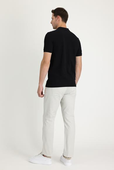 Erkek Giyim - EKRU 58 Beden Slim Fit Likralı Kanvas / Chino Pantolon