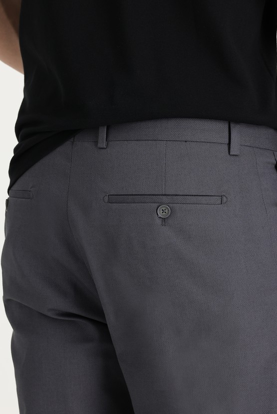 Erkek Giyim - Super Slim Fit Ekstra Dar Kesim Desenli Klasik Kumaş Pantolon
