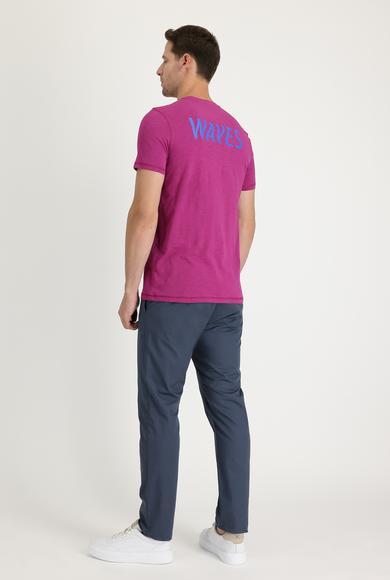 Erkek Giyim - ORTA PETROL 44 Beden Süper Slim Fit Pamuk Klasik Pantolon