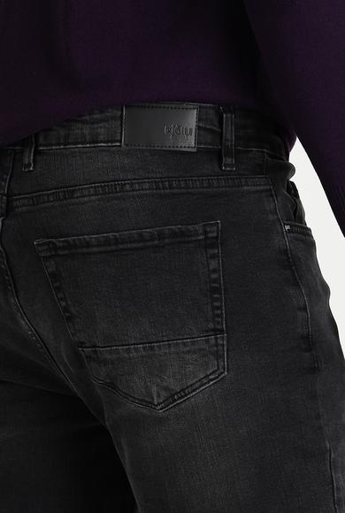 Erkek Giyim - SİYAH 33 Beden Slim Fit Likralı Denim Pantolon