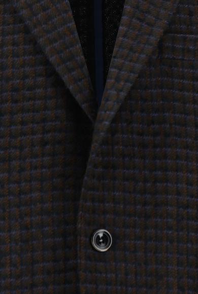 Erkek Giyim - ORTA KAHVE 70 Beden Klasik Desenli Ceket