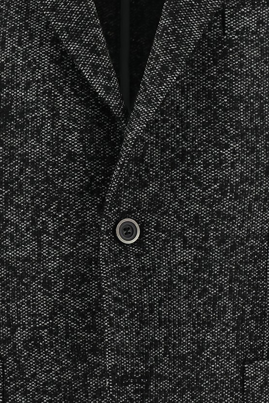 Erkek Giyim - Regular Fit Desenli Yünlü Ceket