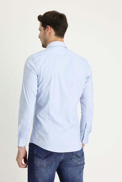 Erkek Giyim - UÇUK MAVİ XXL Beden Uzun Kol Süper Slim Fit Klasik Gömlek