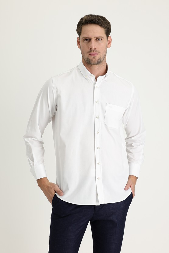 Erkek Giyim - Uzun Kol Regular Fit Pamuklu Gömlek