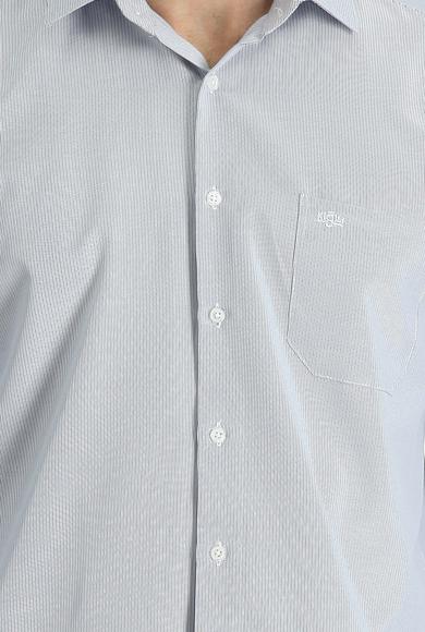 Erkek Giyim - KOYU MAVİ XXL Beden Uzun Kol Slim Fit Dar Kesim Klasik Desenli Pamuklu Gömlek