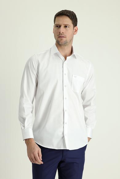 Erkek Giyim - BEYAZ L Beden Uzun Kol Non Iron Klasik Pamuklu Gömlek