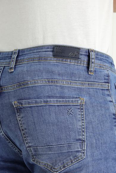 Erkek Giyim - AÇIK MAVİ 52 Beden Slim Fit Likralı Denim Pantolon
