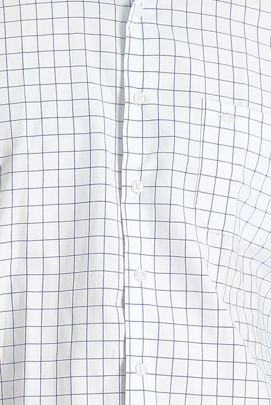 Erkek Giyim - Uzun Kol Regular Fit Kareli Spor Pamuklu Gömlek
