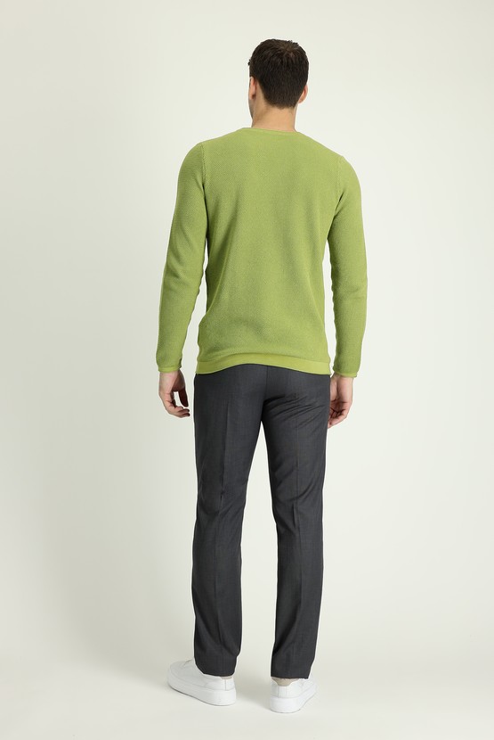 Erkek Giyim - Slim Fit Dar Kesim Klasik Desenli Kumaş Pantolon