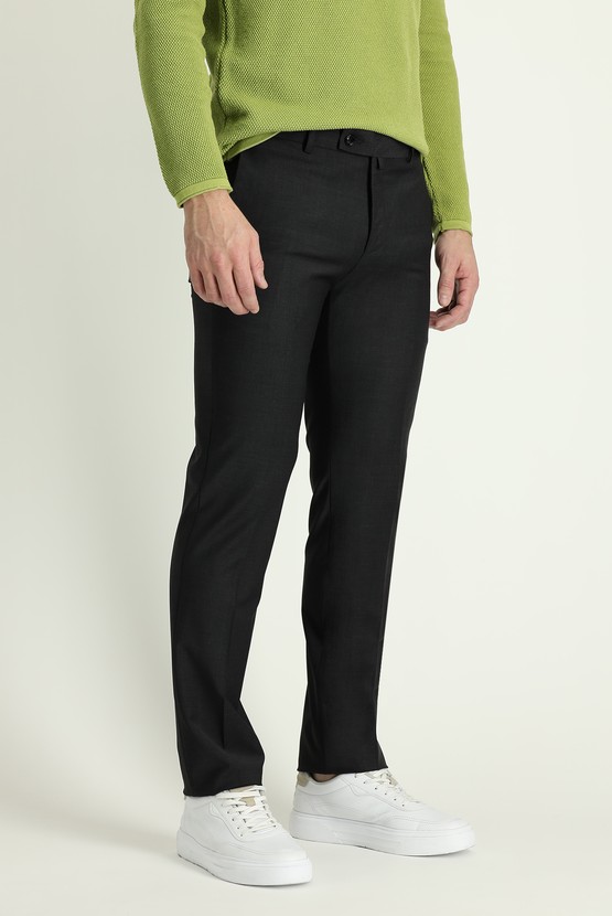 Erkek Giyim - Slim Fit Dar Kesim Yünlü Klasik Kumaş Pantolon