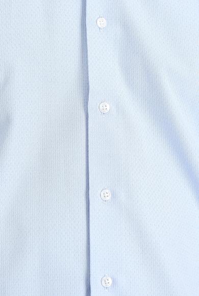 Erkek Giyim - AÇIK MAVİ S Beden Uzun Kol Slim Fit Klasik Pamuklu Gömlek