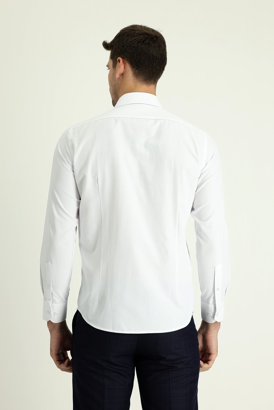 Erkek Giyim - Uzun Kol Slim Fit Klasik Pamuklu Gömlek