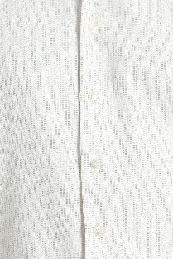 Erkek Giyim - Uzun Kol Slim Fit Dar Kesim Klasik Desenli Gömlek
