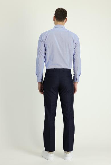 Erkek Giyim - KOYU LACİVERT 50 Beden Klasik Desenli Kumaş Pantolon