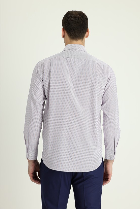 Erkek Giyim - Uzun Kol Regular Fit Klasik Çizgili Gömlek