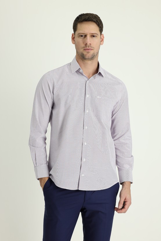 Erkek Giyim - Uzun Kol Regular Fit Klasik Çizgili Gömlek
