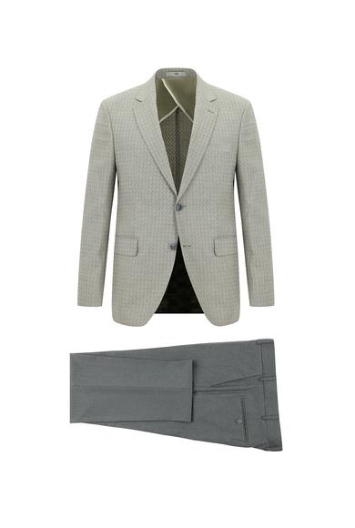 Erkek Giyim - AÇIK GRİ 50 Beden Slim Fit Kombinli Takım Elbise