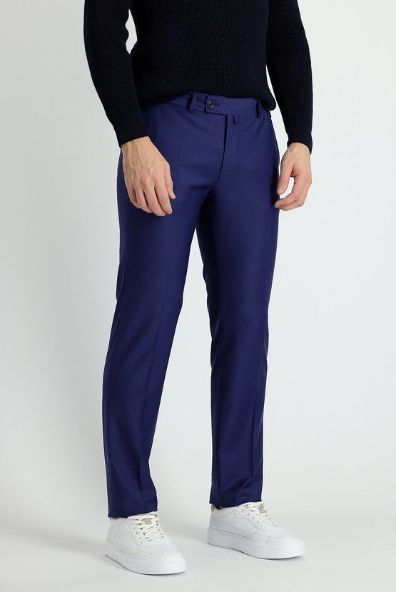 Erkek Giyim - Slim Fit Dar Kesim Yünlü Klasik Pantolon