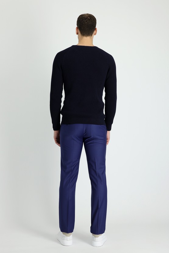 Erkek Giyim - Slim Fit Dar Kesim Yünlü Klasik Pantolon