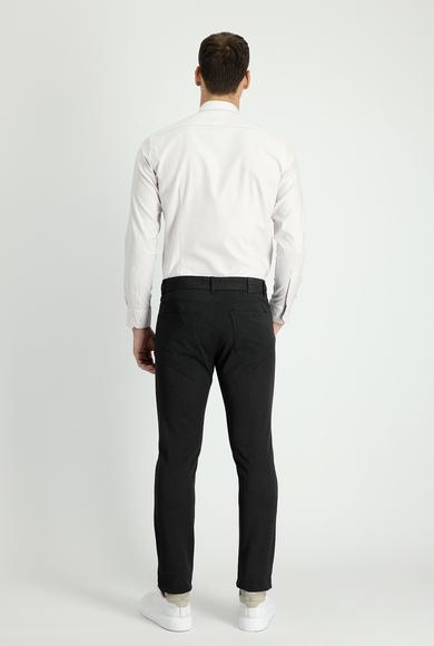 Erkek Giyim - KOYU ANTRASİT 54 Beden Süper Slim Fit Likralı Kanvas / Chino Pantolon