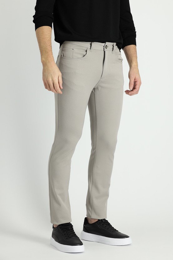 Erkek Giyim - Super Slim Fit Ekstra Dar Kesim Likralı Kanvas / Chino Pantolon