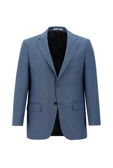 Erkek Giyim - MAVİ 46 Beden Regular Fit Desenli Ceket