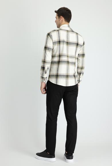 Erkek Giyim - SİYAH 60 Beden Regular Fit Likralı Kanvas / Chino Pantolon