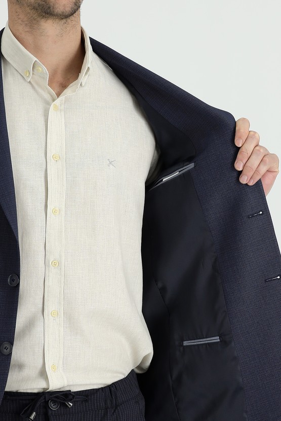 Erkek Giyim - Super Slim Fit Ekstra Dar Kesim Klasik Ceket