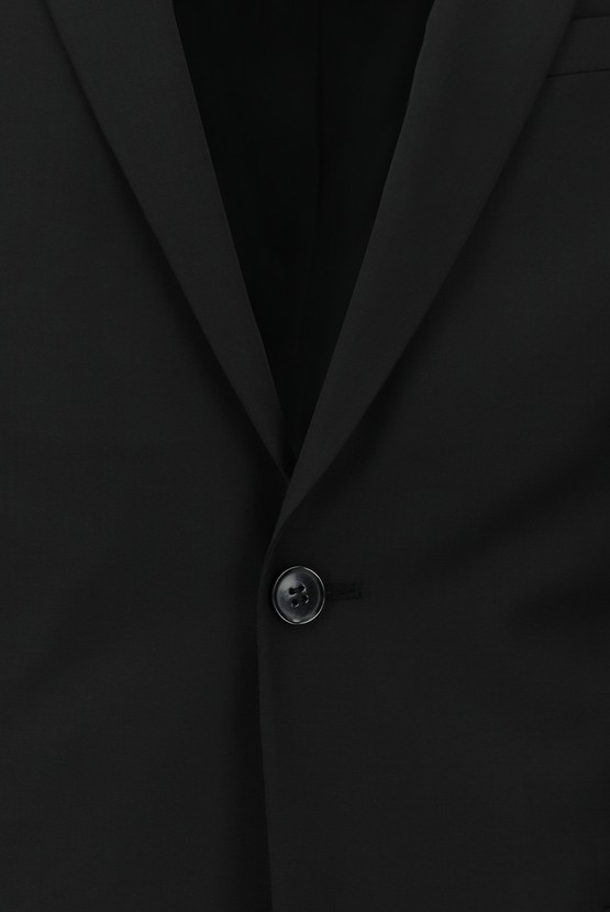Erkek Giyim - Süper Slim Fit Yünlü Klasik Takım Elbise