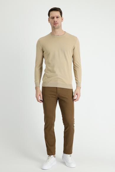 Erkek Giyim - CAMEL 46 Beden Slim Fit Likralı Kanvas / Chino Pantolon