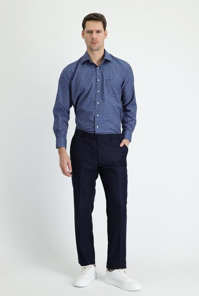 Erkek Giyim - KOYU LACİVERT 56 Beden Slim Fit Klasik Pantolon