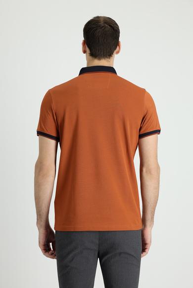 Erkek Giyim - KİREMİT 3X Beden Polo Yaka Regular Fit Tişört
