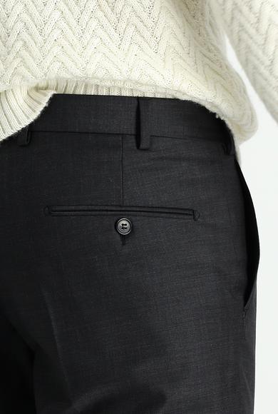 Erkek Giyim - KOYU ANTRASİT 54 Beden Yünlü Klasik Pantolon
