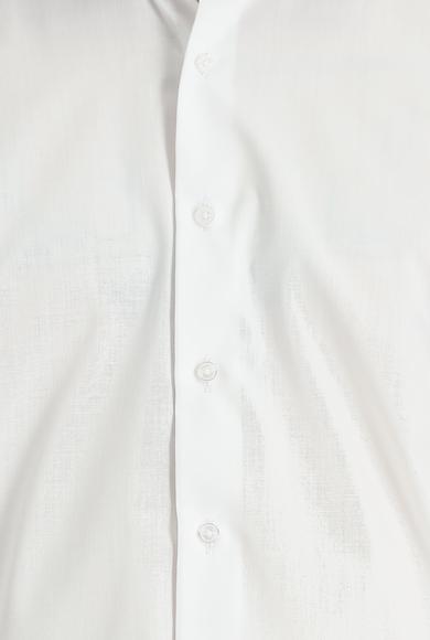 Erkek Giyim - BEYAZ S Beden Uzun Kol Slim Fit Non Iron Klasik Pamuklu Gömlek