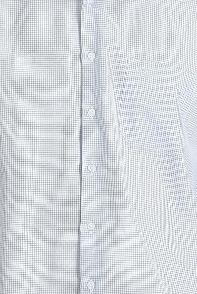 Erkek Giyim - ORTA LACİVERT XXL Beden Uzun Kol Klasik Kareli Pamuklu Gömlek
