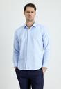  Açık Mavi  Uzun Kol Slim Fit Klasik Desenli Pamuklu Gömlek