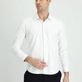  Beyaz  Uzun Kol Slim Fit Klasik Desenli Pamuklu Gömlek