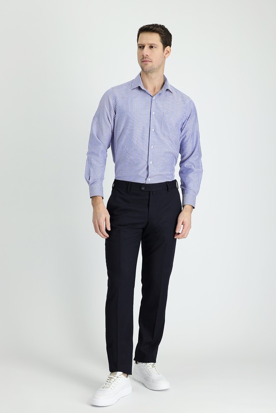 Erkek Giyim - Klasik Desenli Likralı Kumaş Pantolon