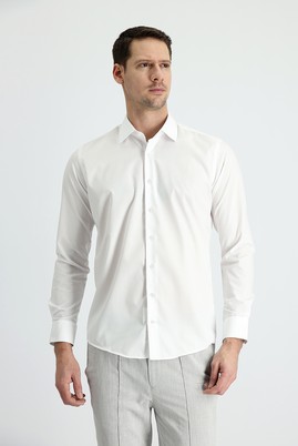 Beyaz
      
      Uzun Kol Slim Fit Klasik Pamuklu Gömlek